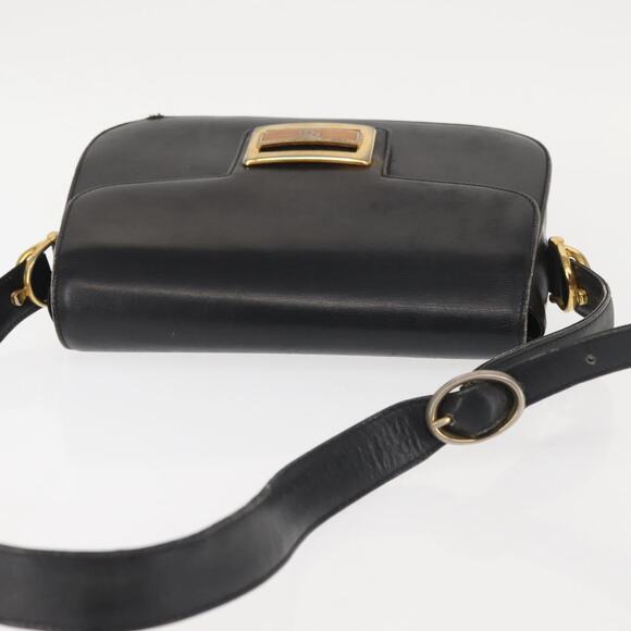 GUCCI Shoulder Bag Leather Navy Gold - Picture 6 of 12